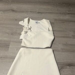 Princess Polly white  Sleeveless Top and Skirt Set